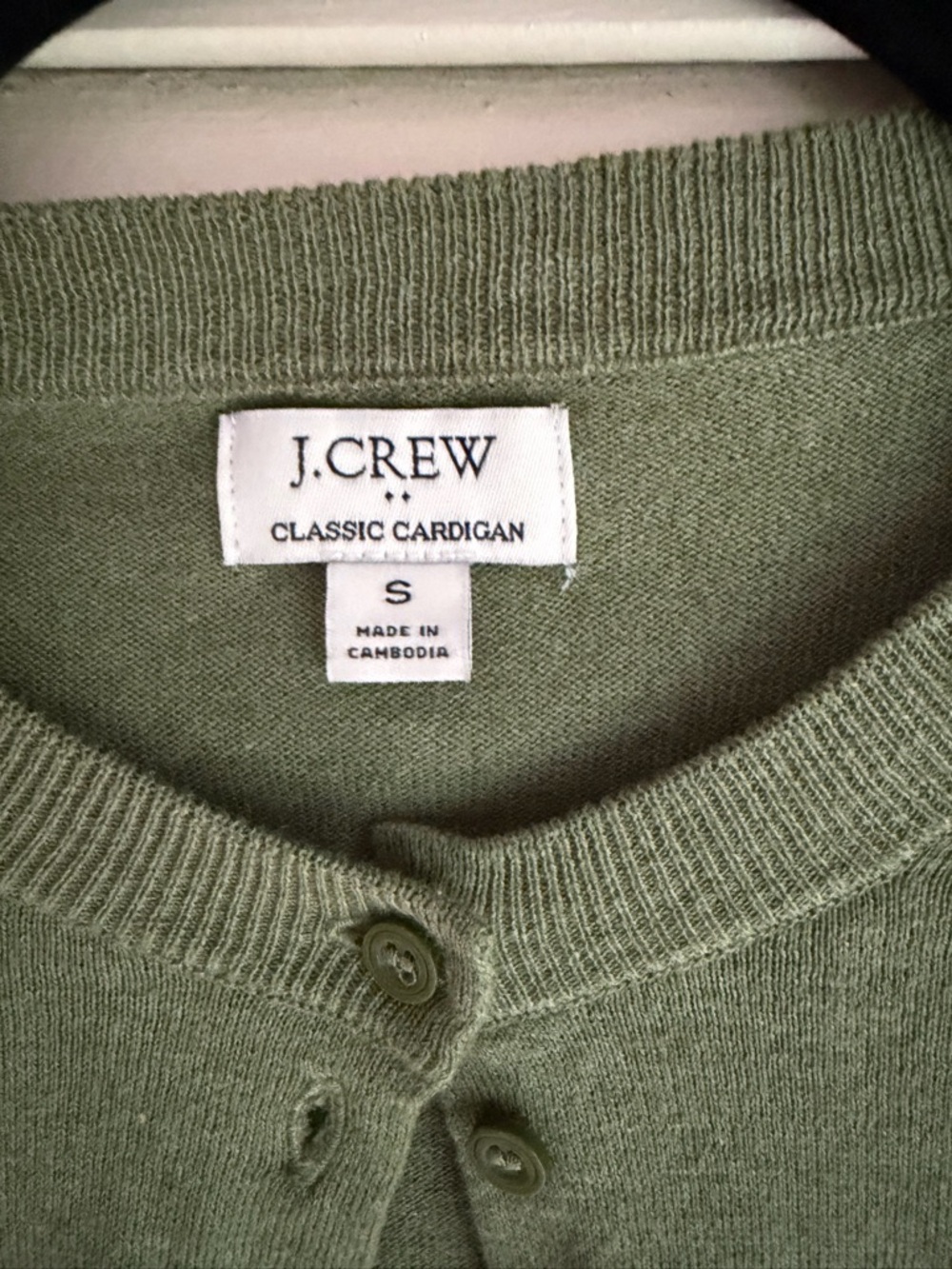 J. Crew classic cardigan Olive- Lightweight Knit - Picture 3 of 8